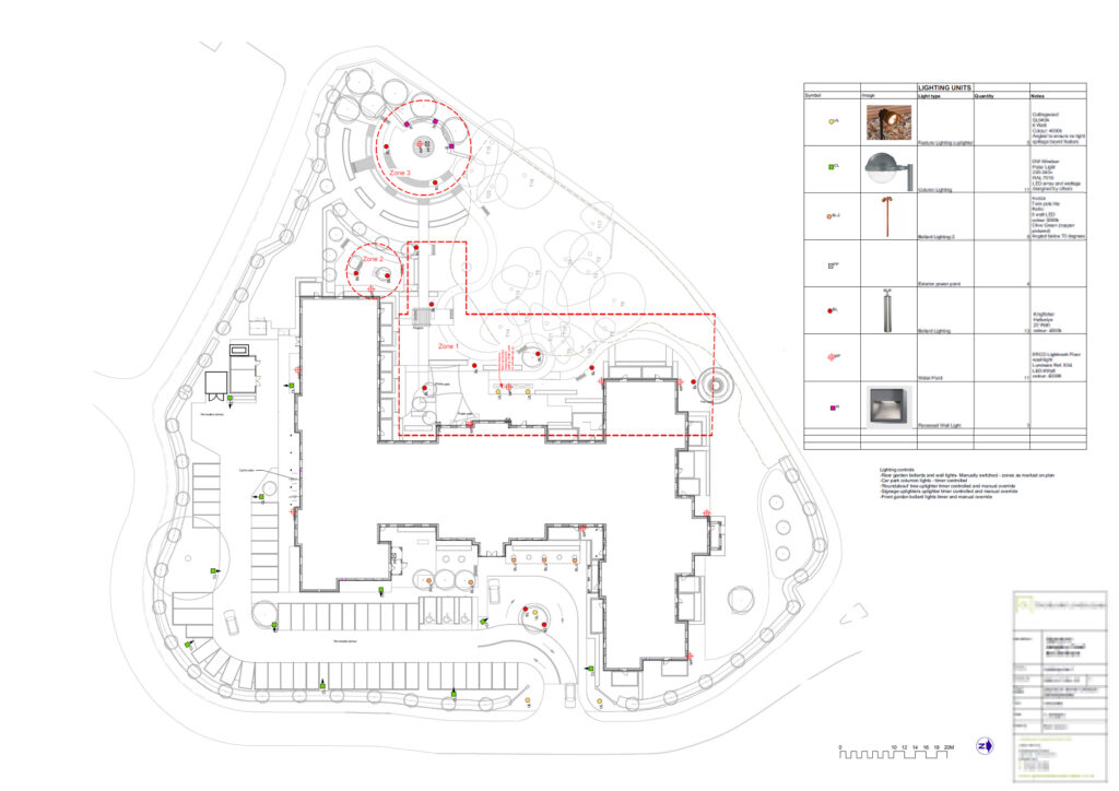 Commercial lighting plan with council approved fitting